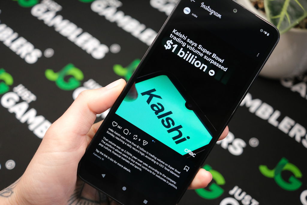 Photo of article about Kalshi revenue record following Super Bowl.