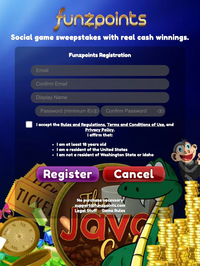 funzpoints register tablet