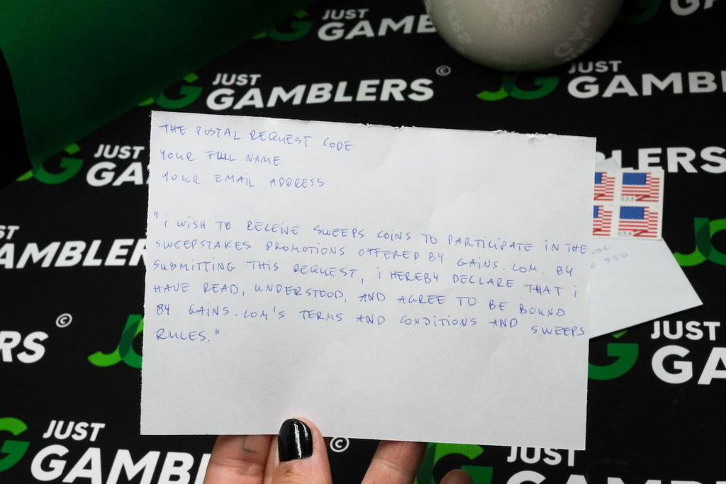 Photo of Gains mail-in request card.