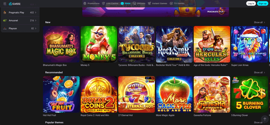Glassi Casino Games