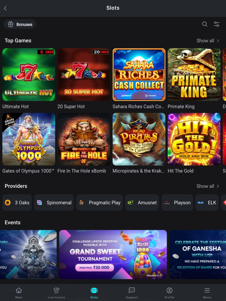 glassi india casino tablet