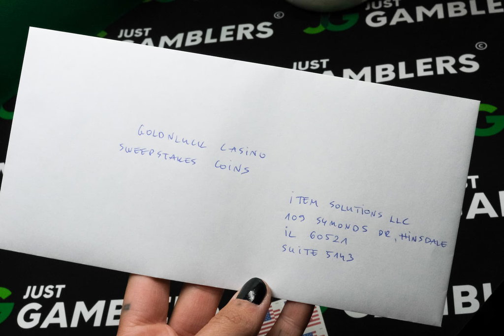 Photo of GoldNLuck mail-in envelope.