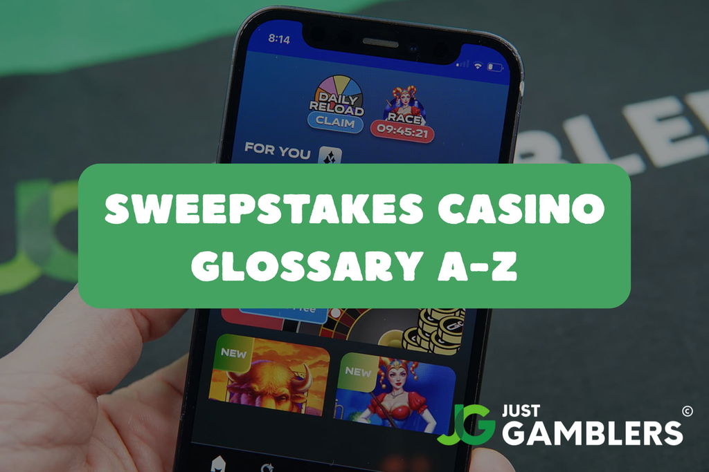 Graphic highlighting page with sweepstakes casino glossary content