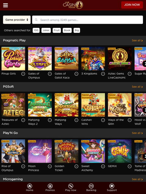 live casino house casino india tablet