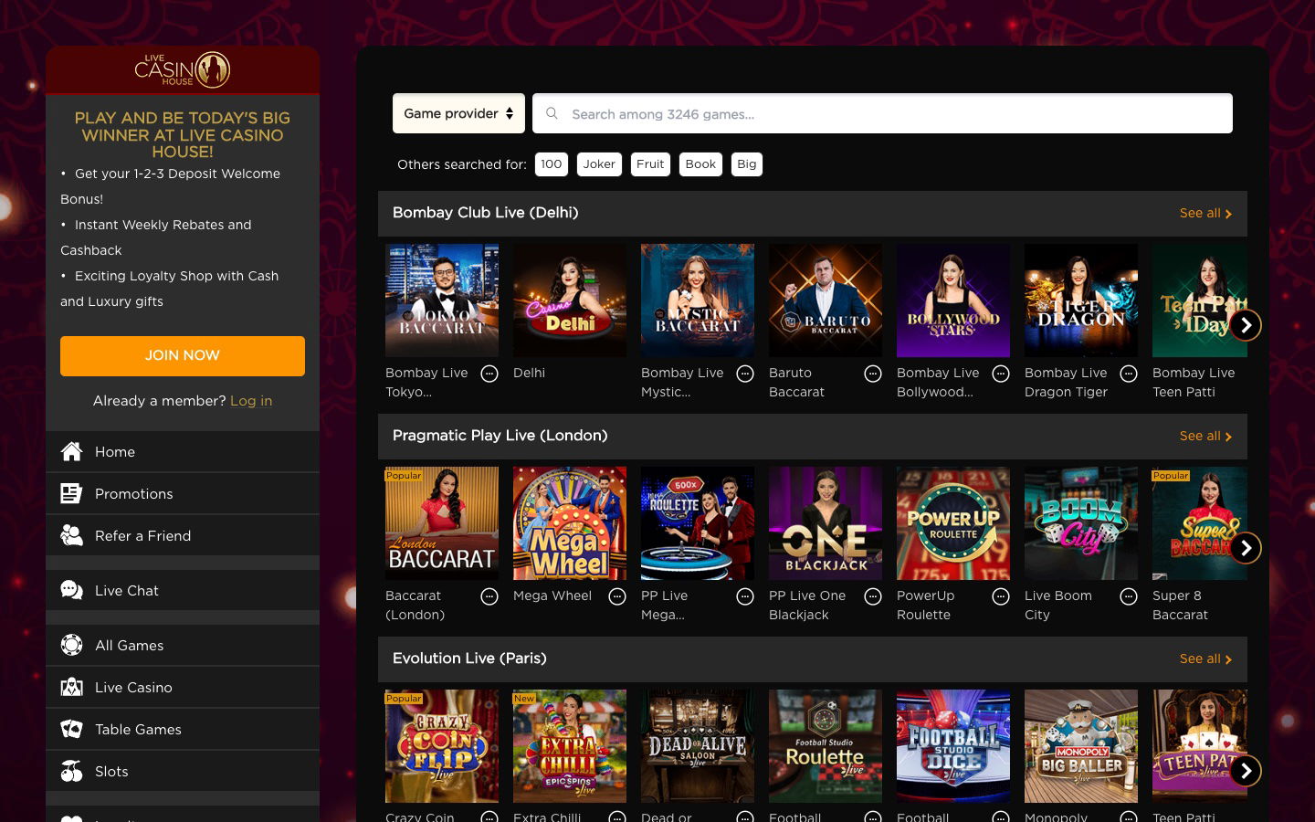 live casino house india live casino