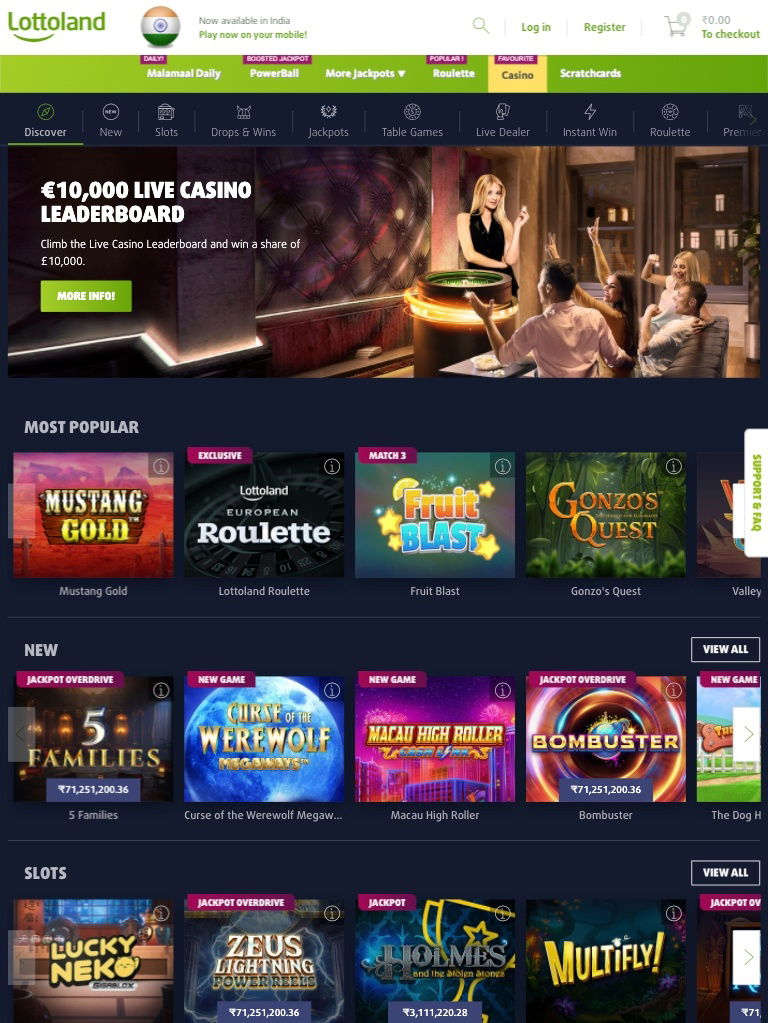 lottoland casino tablet