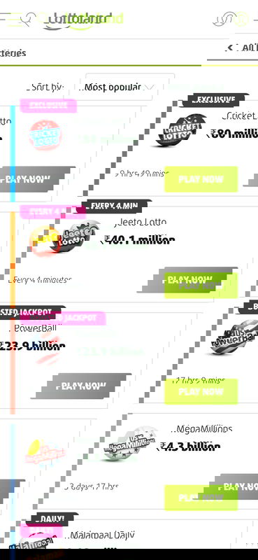 lottoland lotteries mobile