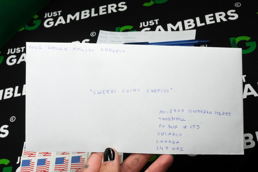 Photo of Luck Party mail-in envelope.