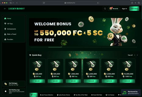 Screenshot of Lucky Bunny Landing Page on MacBook