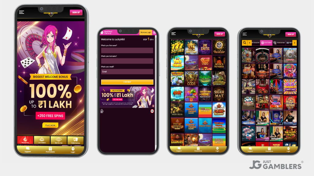 lucky niki casino four screenshots