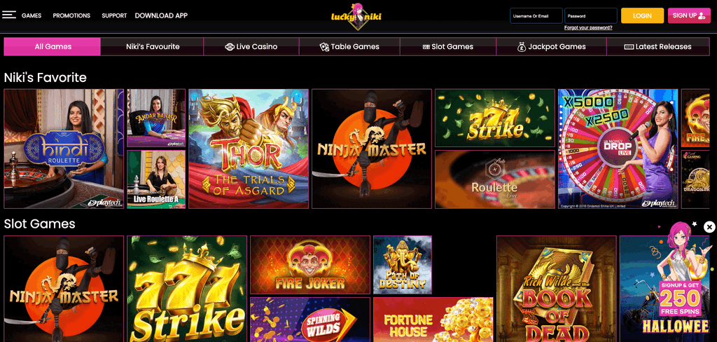 LuckyNiki Casino Games