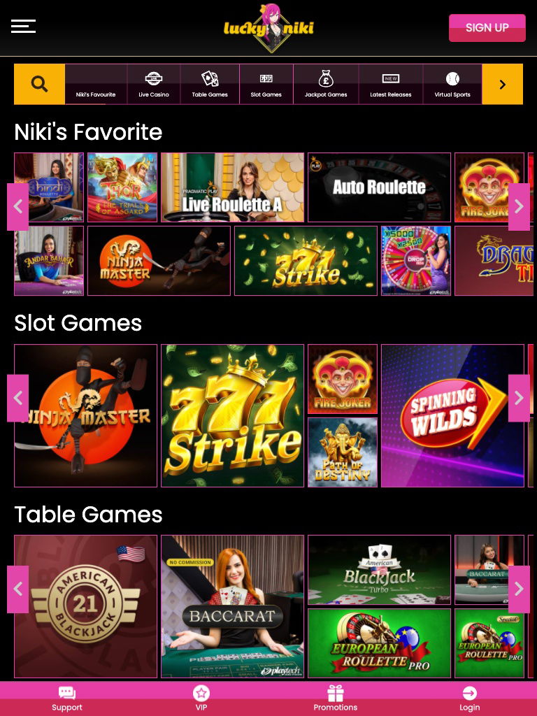 luckyniki india casino tablet