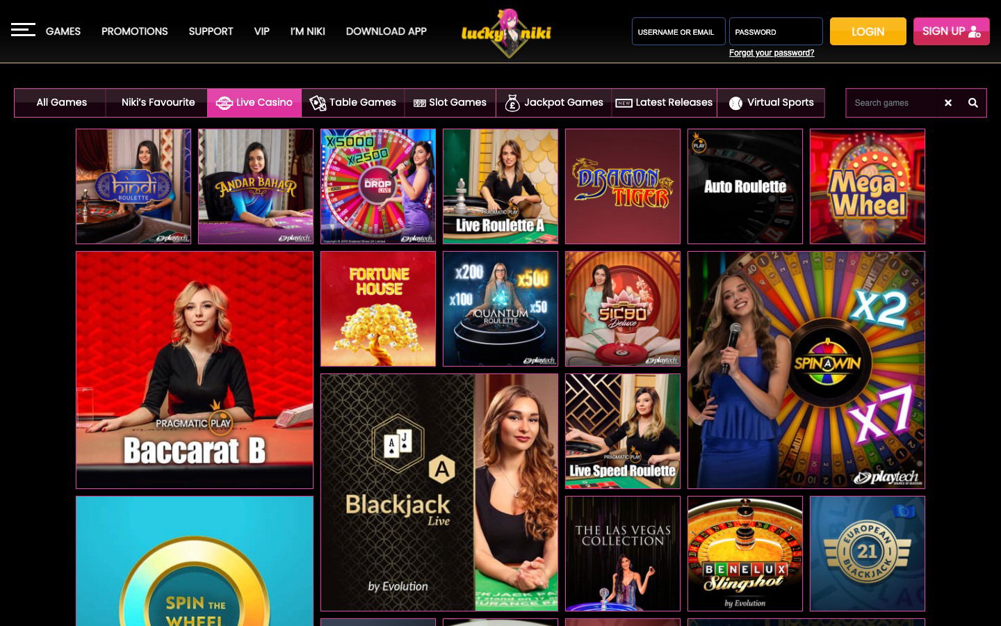 luckyniki india live casino