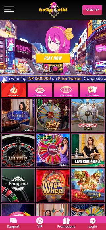 luckyniki india review mobile