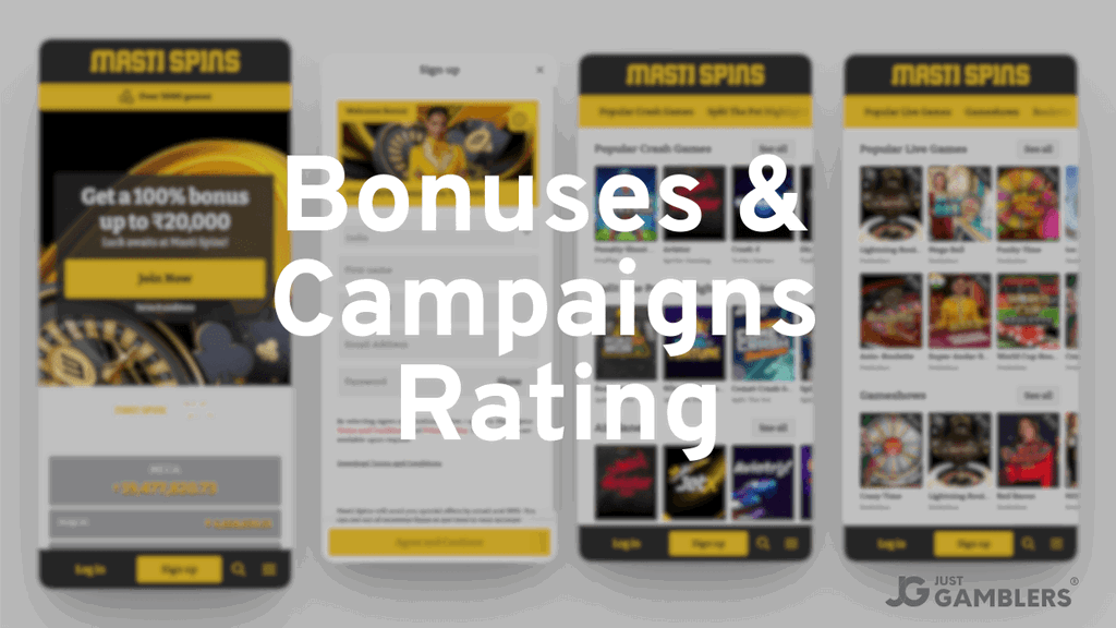 Masti Spins Bonuses and Campaigns
