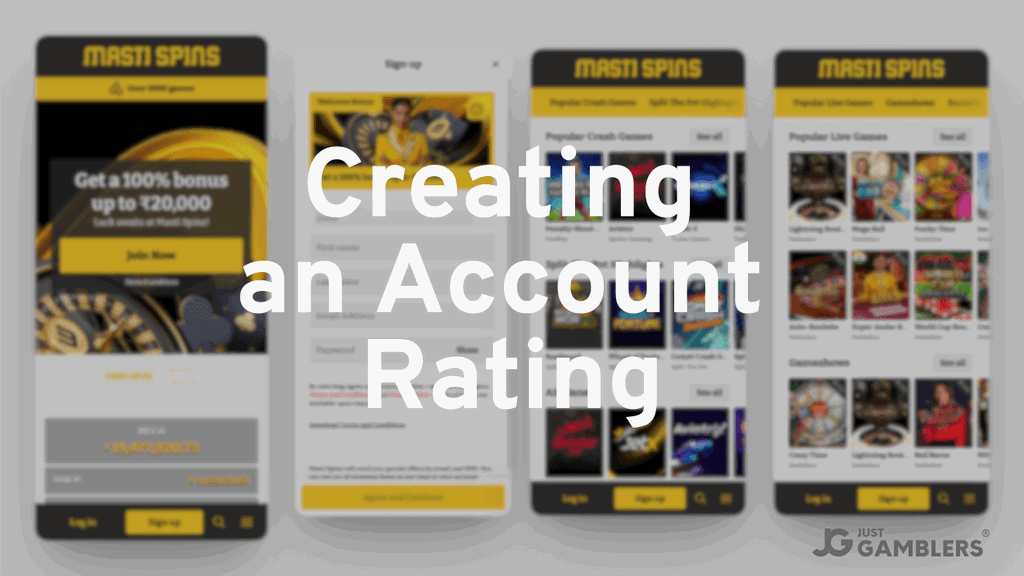 Masti Spins Creating an Account