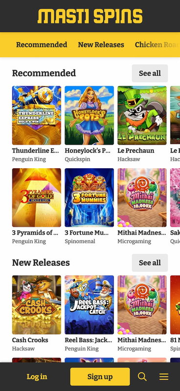 Masti Spins Casino Mobile