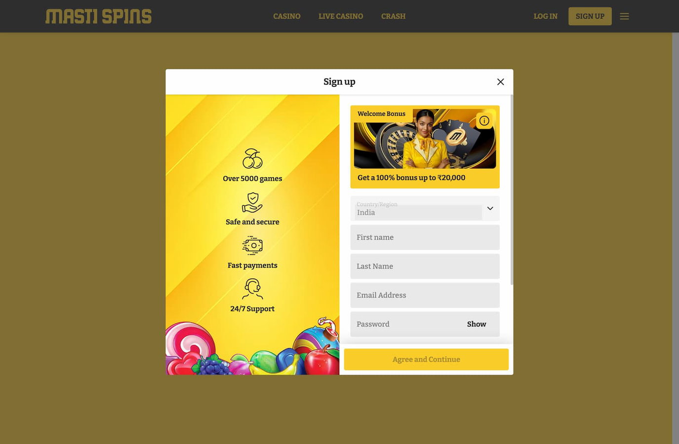 Masti Spins India Register
