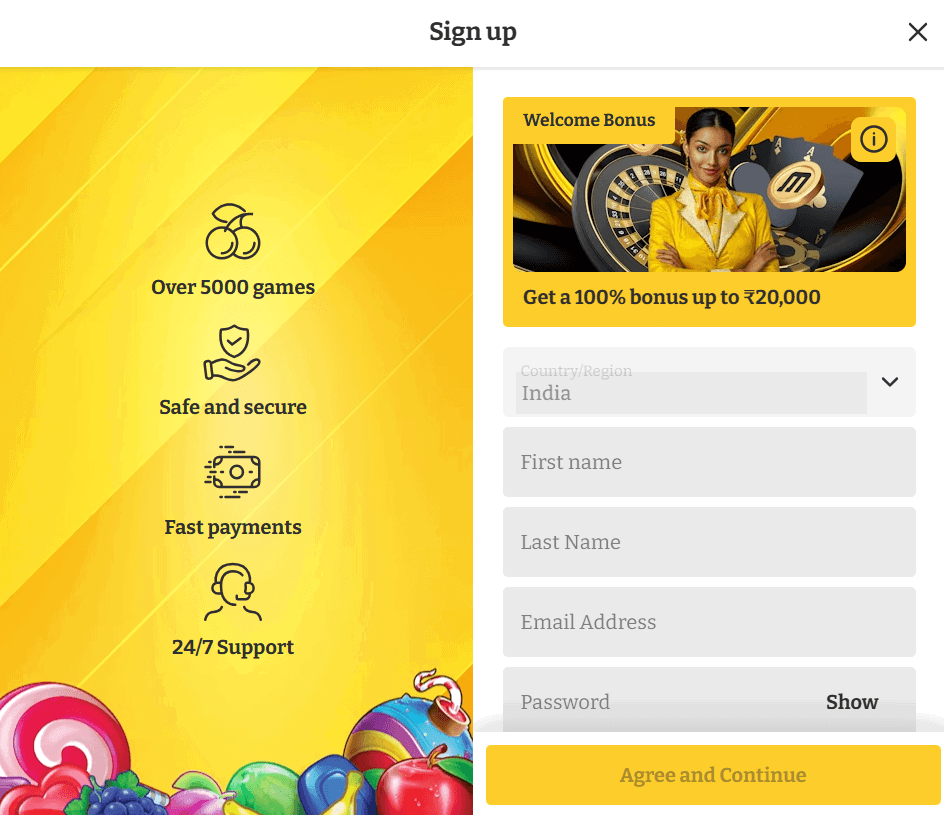 Masti Spins Registering Form