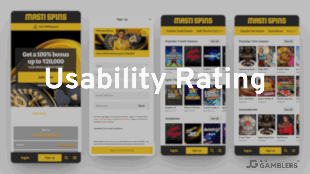 Masti Spins Usability