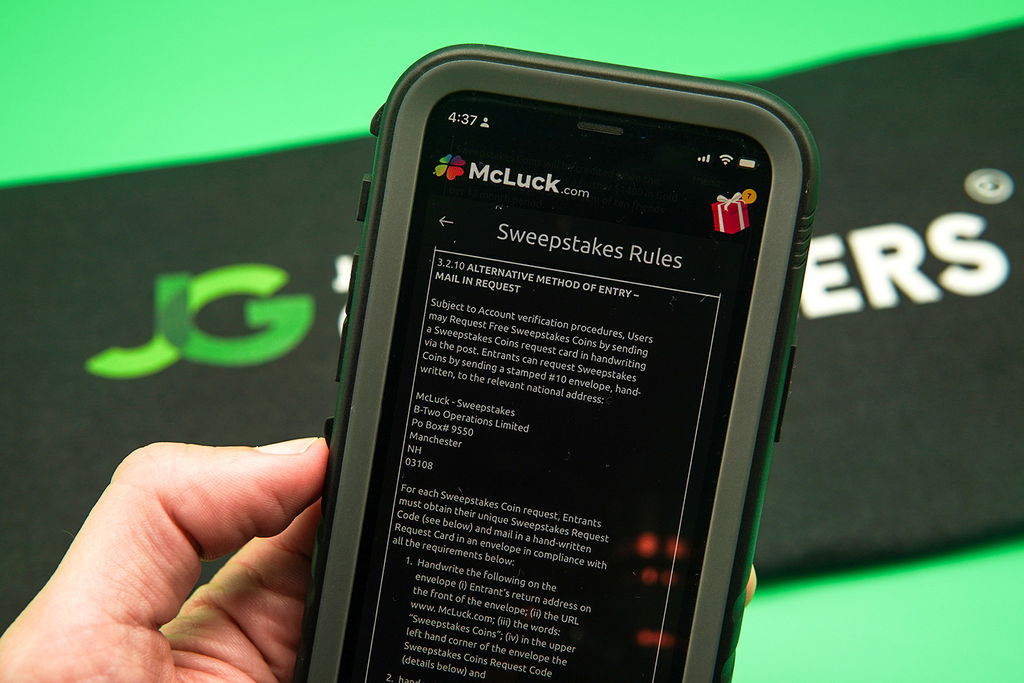 Photo of the McLuck AMOE instructions displayed on an iPhone.
