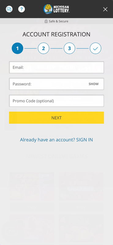 Michigan Lottery United States Register Mobile