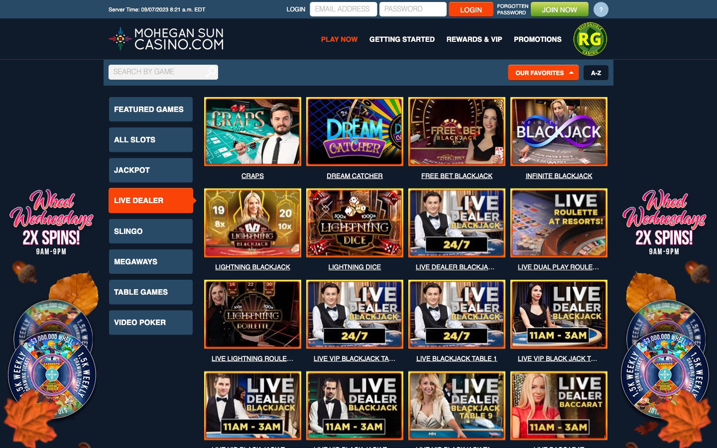 Mohegan Sun Casino United States Live Casino