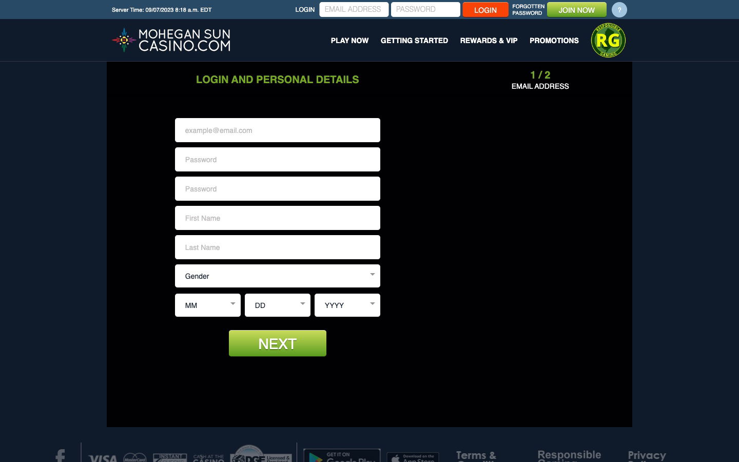 Mohegan Sun Casino United States Register
