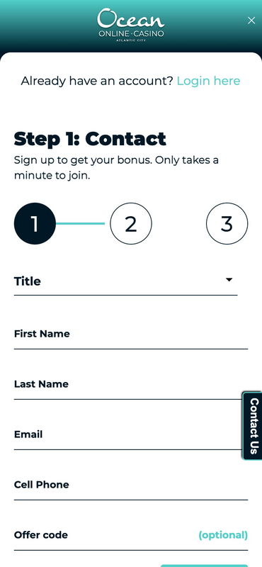 Ocean Online Casino United States Register Mobile