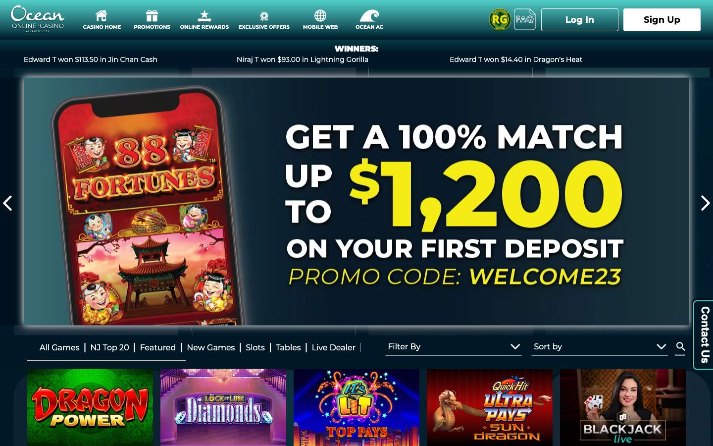 Ocean Online Casino United States Review