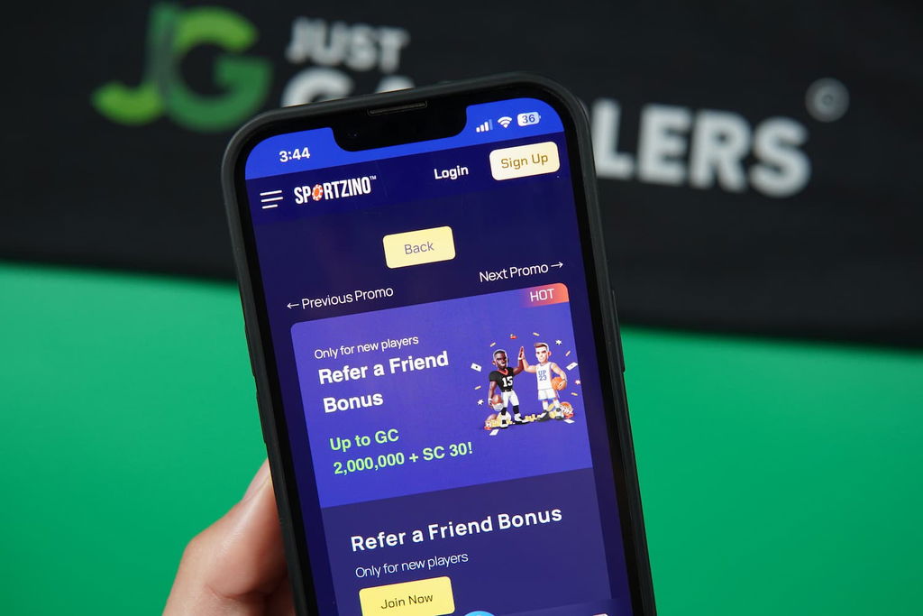 Example photo of a sweepstakes casino referral program.