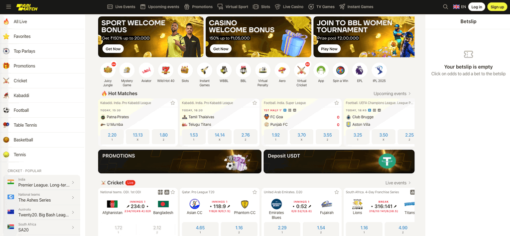 PariMatch Homepage