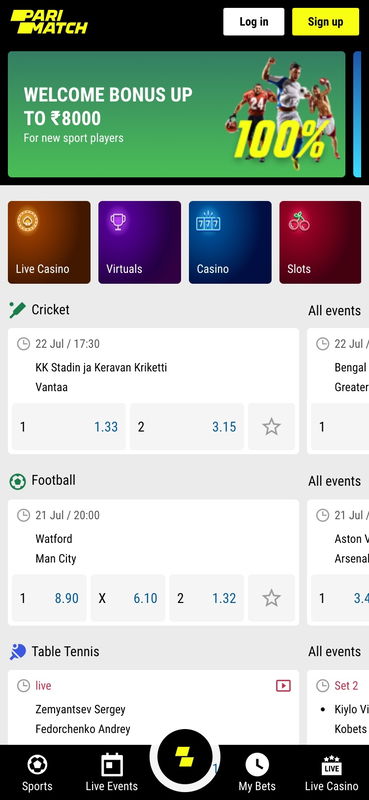 Parimatch review mobile