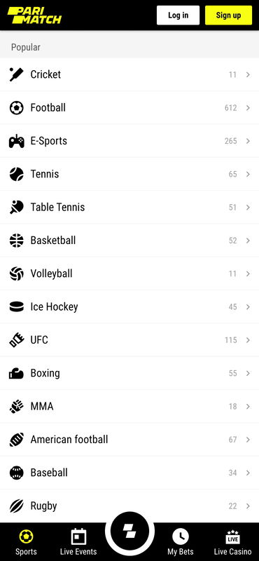Parimatch sportsbetting mobile