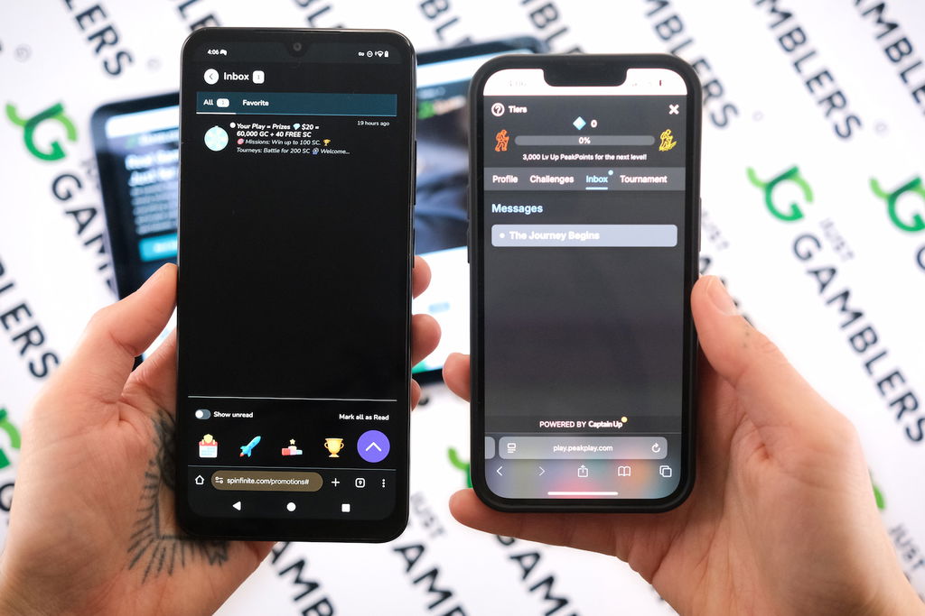 PeakPlay comparison with Spinfinite: promotional offering.