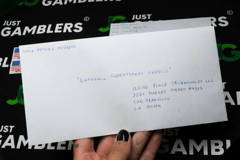 Photo of Playnomic mail-in envelope.