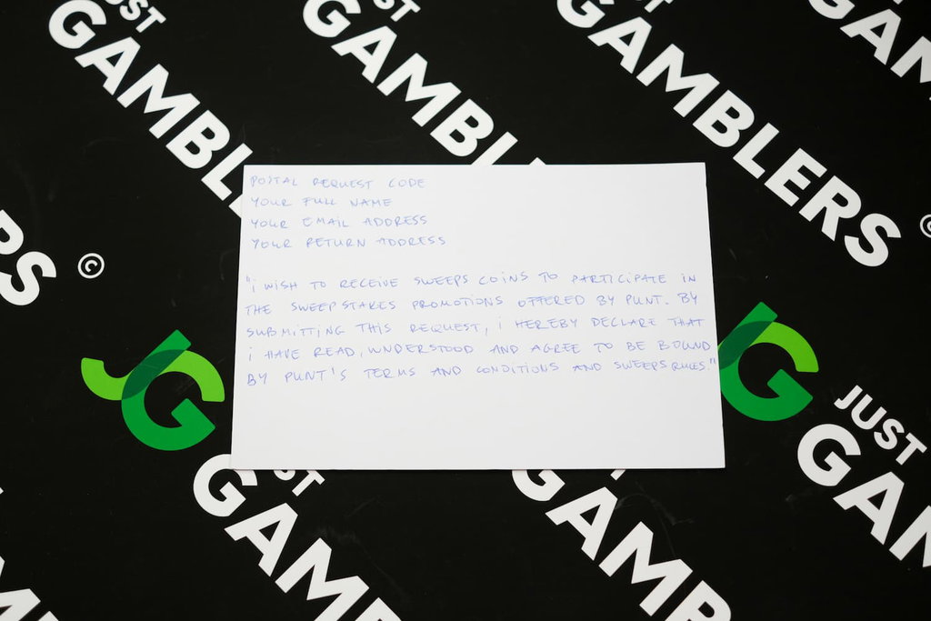 Photo of what you need to complete the Punt mail-in request postcard.