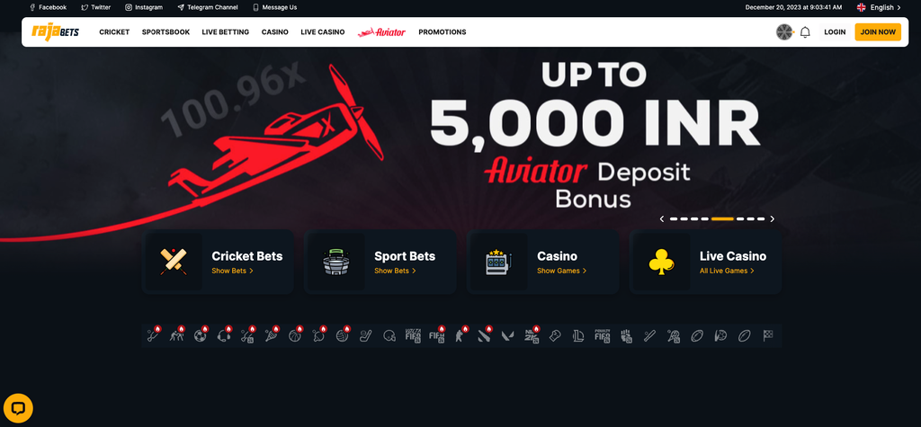 RajaBets Casino Lobby
