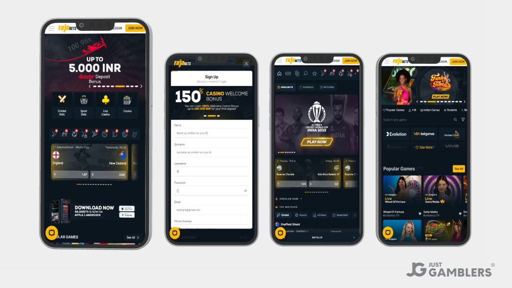 rajabets four screenshots