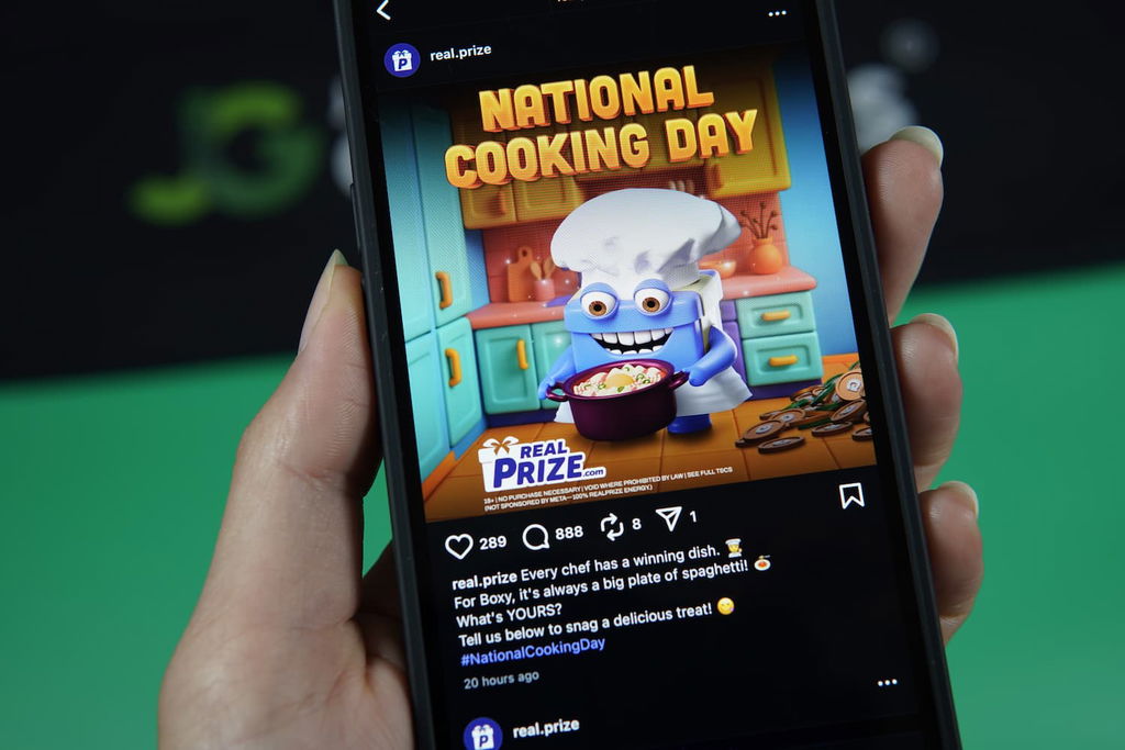 Photo of RealPrize social media bonus.