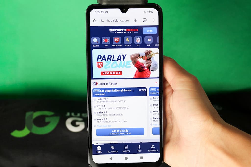 Photo of RI Online Gambling Site Sportsbook RI on An iPhone