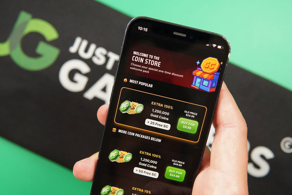 Patrik Lidin holding an iPhone with the Rolla casino purchases page loaded on the webpage.