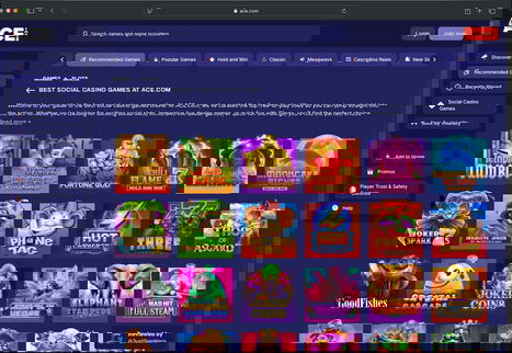 Desktop Screenshot of Ace Casino Gaming Library Page