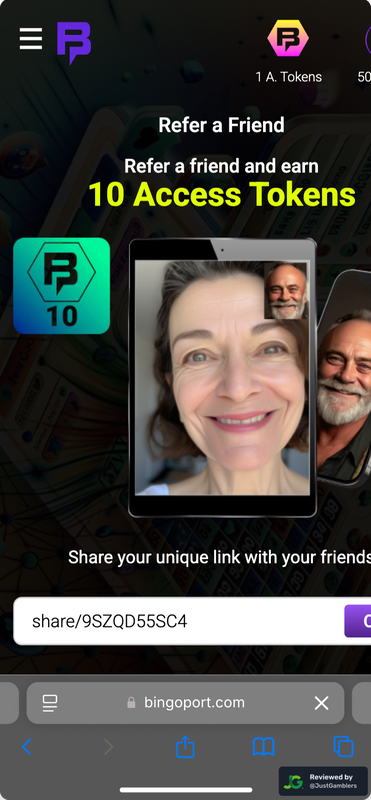 Mobile screenshot of the promo page at Bingoport.