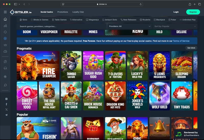 Desktop screenshot of the promo page at Bitsler.