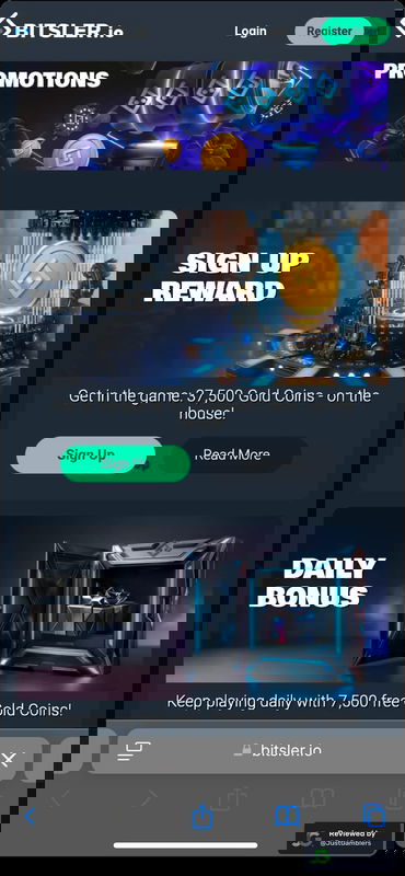 Mobile screenshot of the coin purchase process at Bitsler.