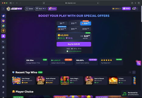 Desktop Screenshot of Chip’n Win Landing Page