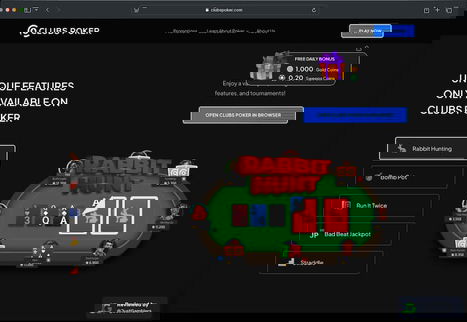 Desktop Screenshot of Clubs Poker Features Page