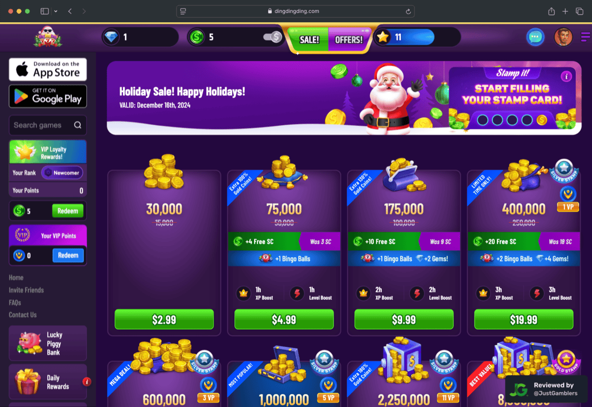 Desktop Screenshot of DingDingDing Coin Purchase Page