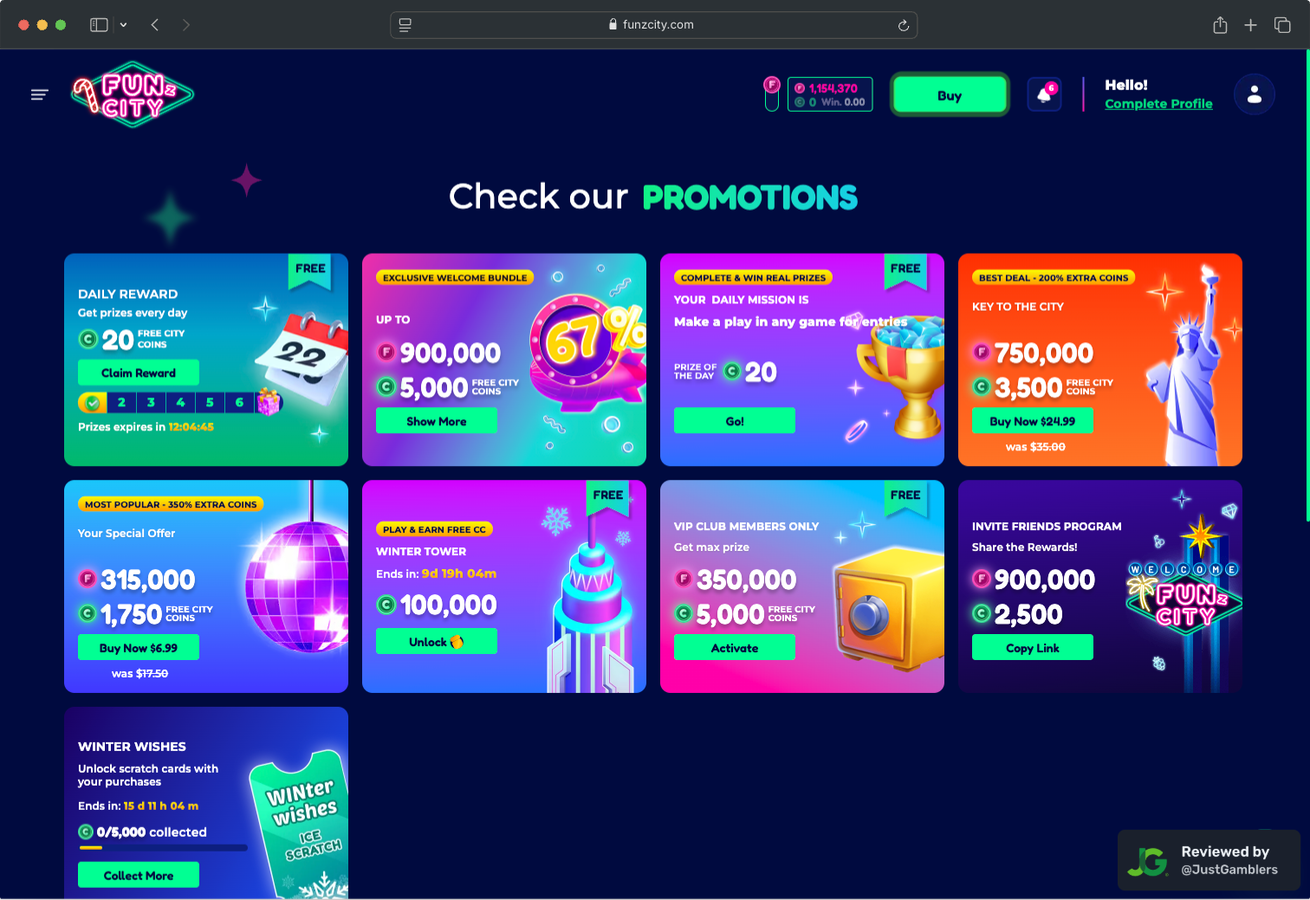 Desktop Screenshot of FunzCity Promo Page